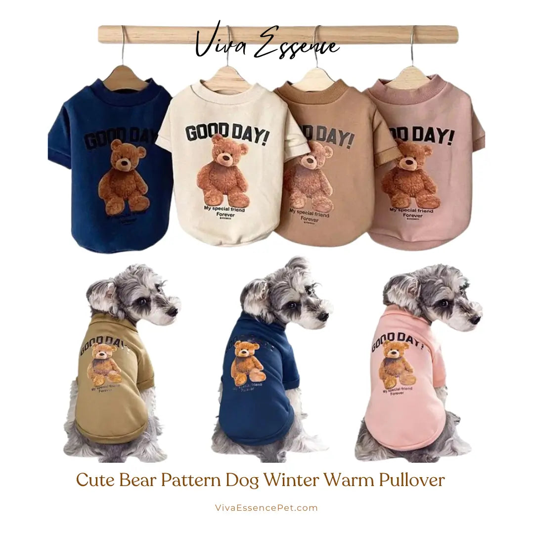 Cute Bear Pattern Dog Winter Warm Pullover - Viva Essence