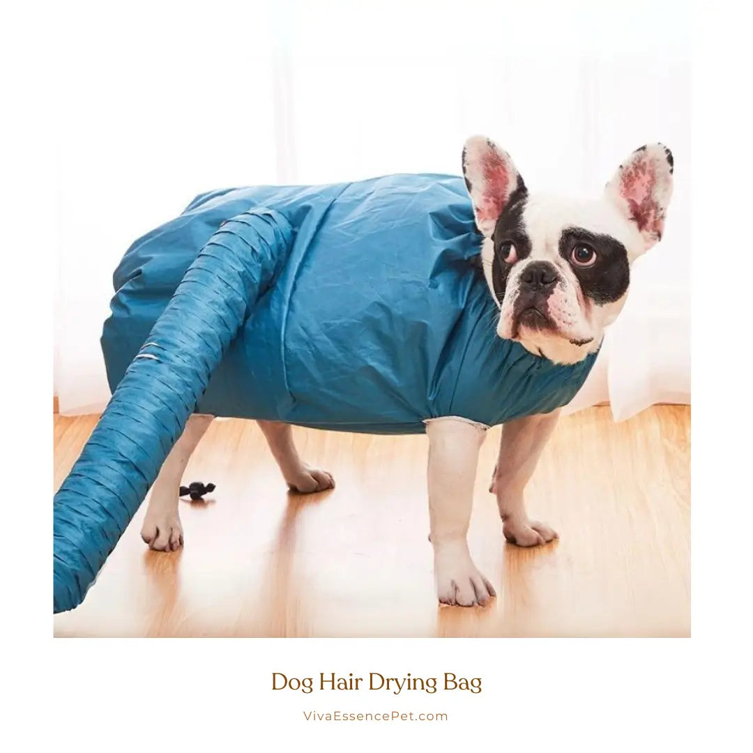 Quick dog drying process using the SwiftDry bag, efficiently circulating warm air in just 20 minutes - vivaessencepet