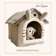 A stylish, cozy pop-up pet house in a teepee design, serving as a modern cat cave for indoor cats - vivaessencepet