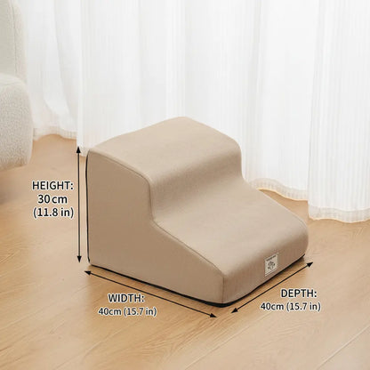 Gentle Slope Pet Ramp for Beds & Sofas - Khaki 2 Steps -Viva Essence Pet