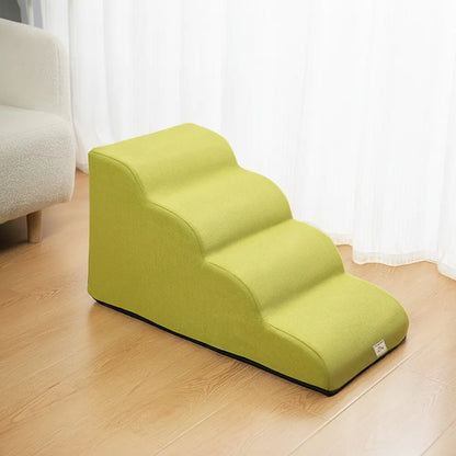 Gentle Slope Pet Ramp for Beds & Sofas - Banana Yellow 4 Steps -Viva Essence Pet