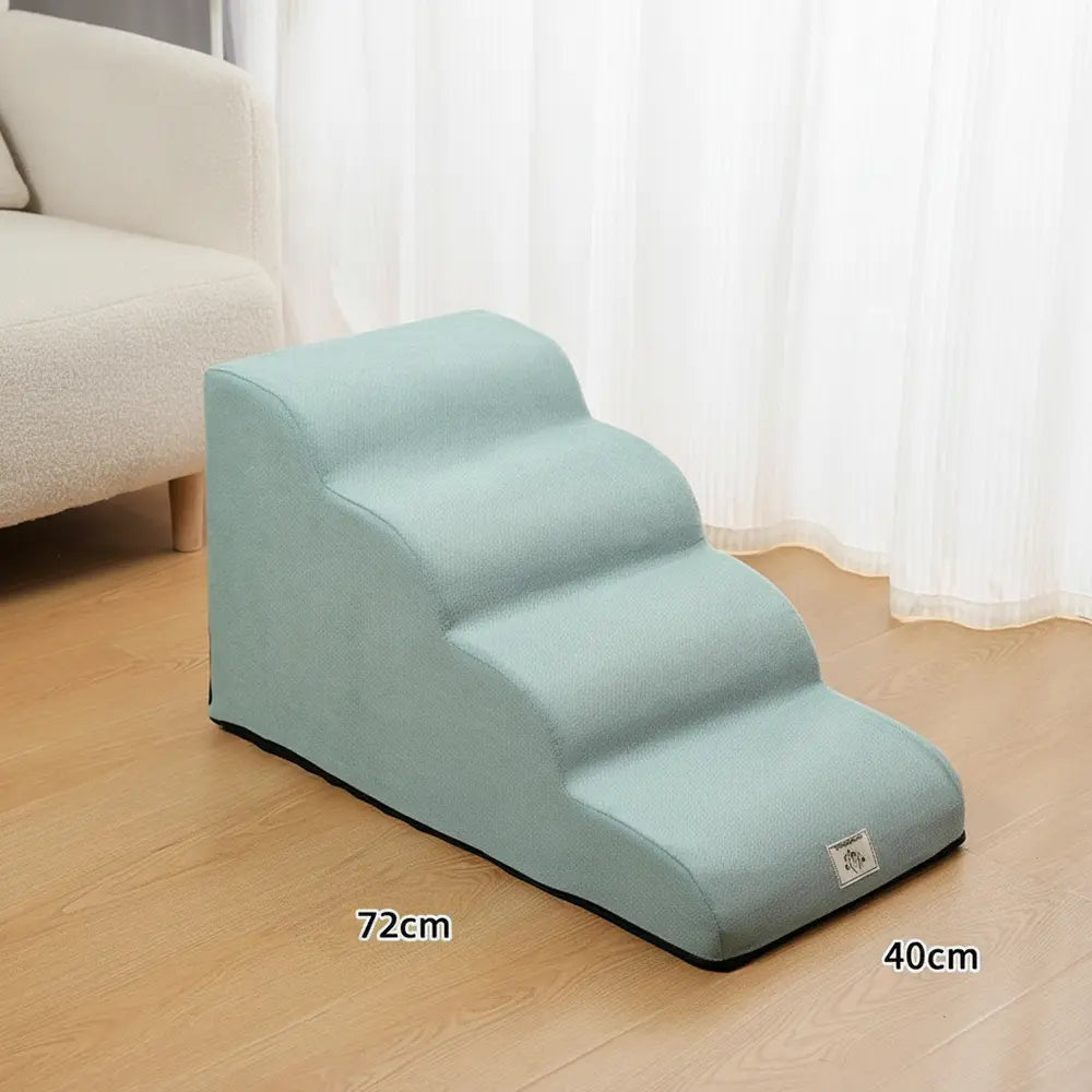 Gentle Slope Pet Ramp for Beds & Sofas - Sky Blue 4 Steps -Viva Essence Pet