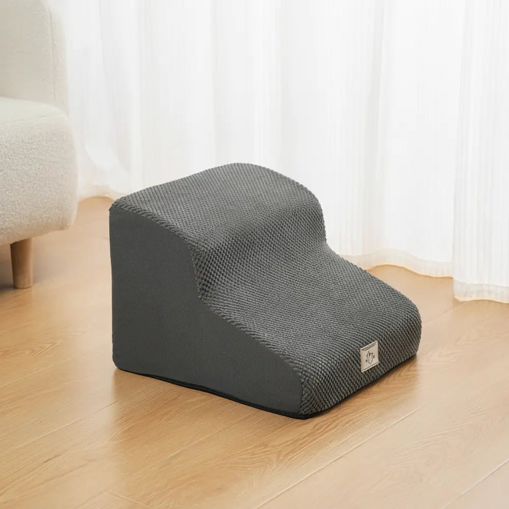 Gentle Slope Pet Ramp for Beds & Sofas - Smoke Gray 2 Steps -Viva Essence Pet