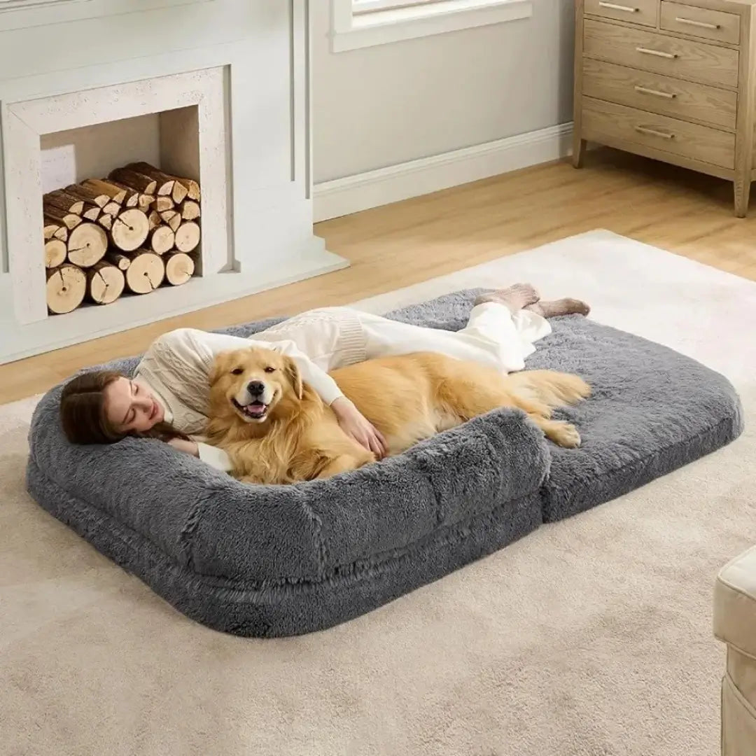 The Cloud Bed: Human-Sized Bed for You and Your Dog - -Viva Essence Pet