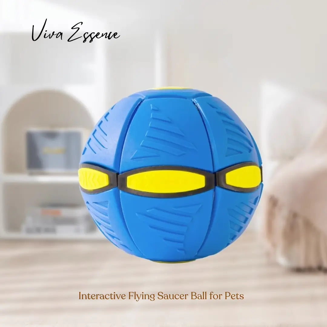 Interactive Flying Saucer Ball for Pets Lights & Dual Play Modes - Blue Without Light Viva Essence