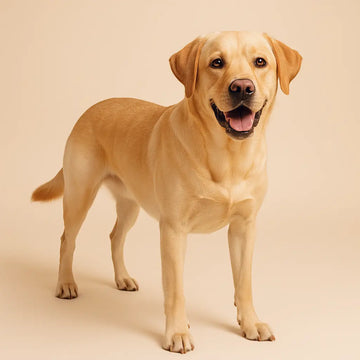 Charlie, a five-year-old Labrador Retriever and Viva Essence Pet model, ready for his next outdoor adventure