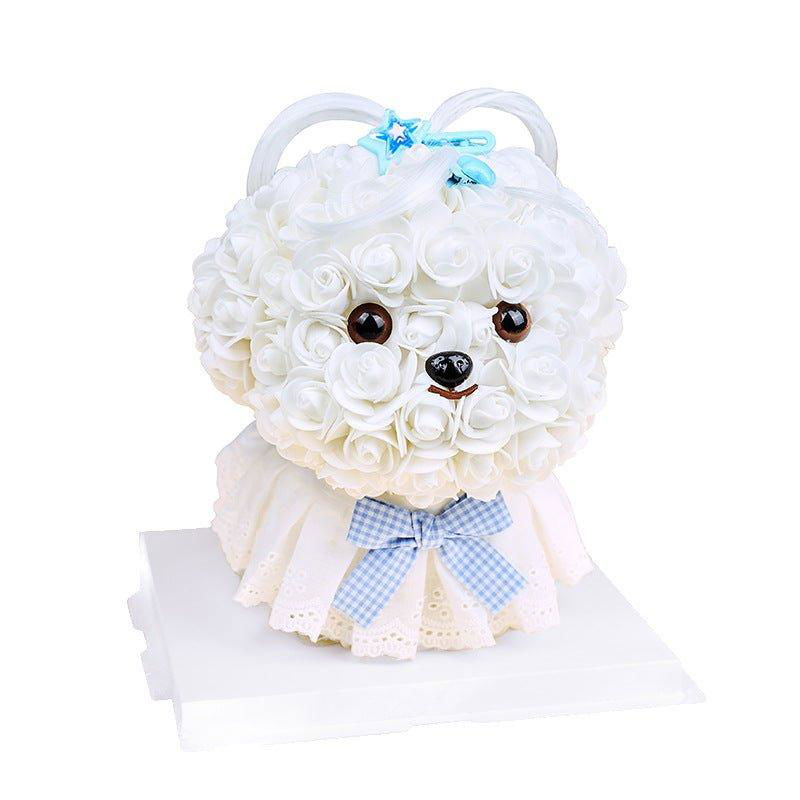 Elegant soap rose displayed on a nightstand serving as a romantic Valentine's Day present for her - vivaessencepet