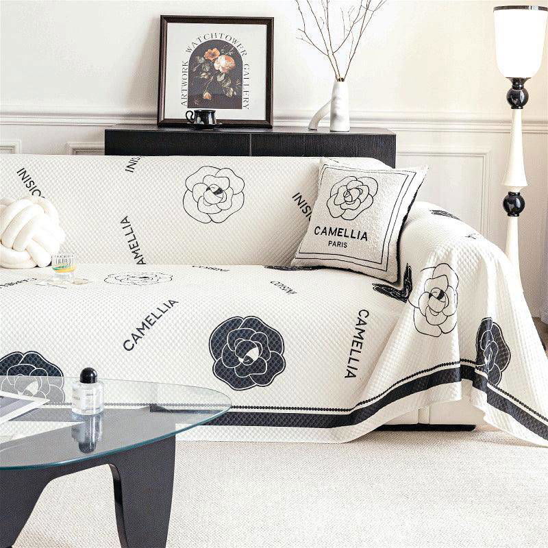 Close-up of the breathable sofa throw crafted with advanced ice silk technology for summer - vivaessencepet