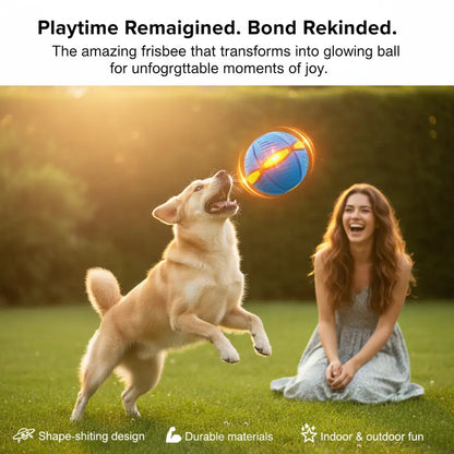 Interactive Flying UFO Saucer Ball: Transforming Pet Frisbee - -Viva Essence Pet