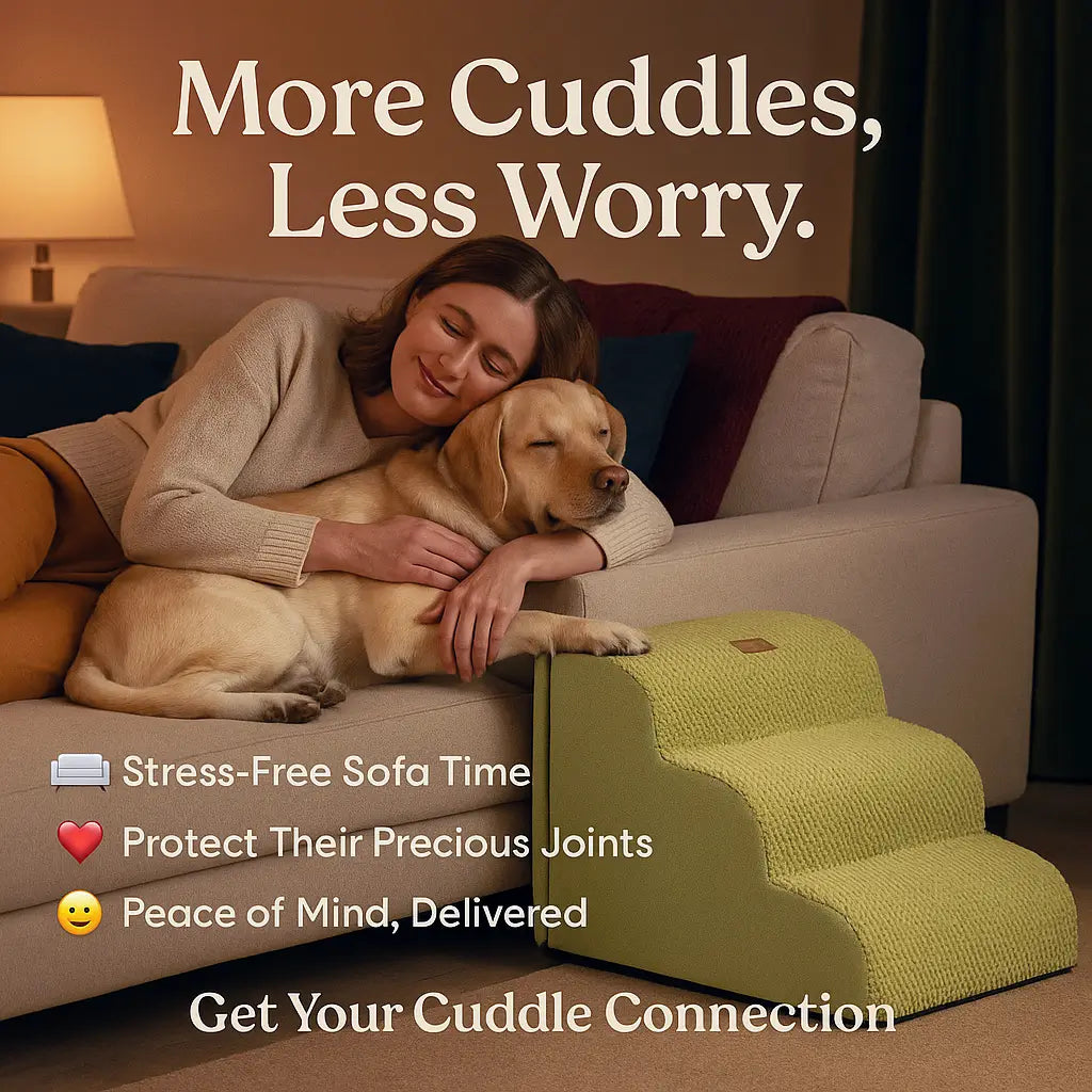 Dog stairs for couch access bringing pets closer for cuddles without risking injury - vivaessencepet