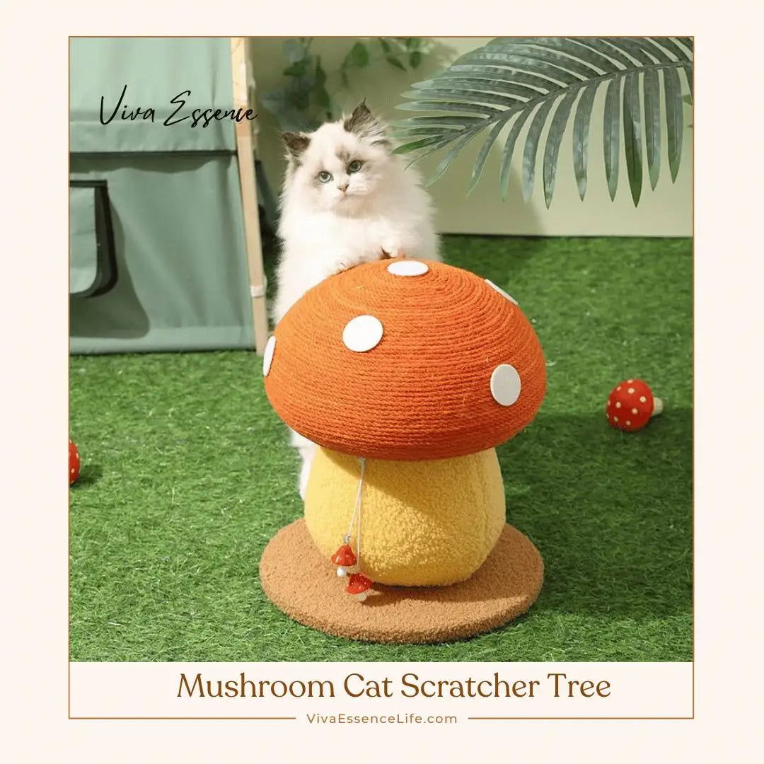 Mushroom Cat Scratcher Tree - Orange Viva Essence