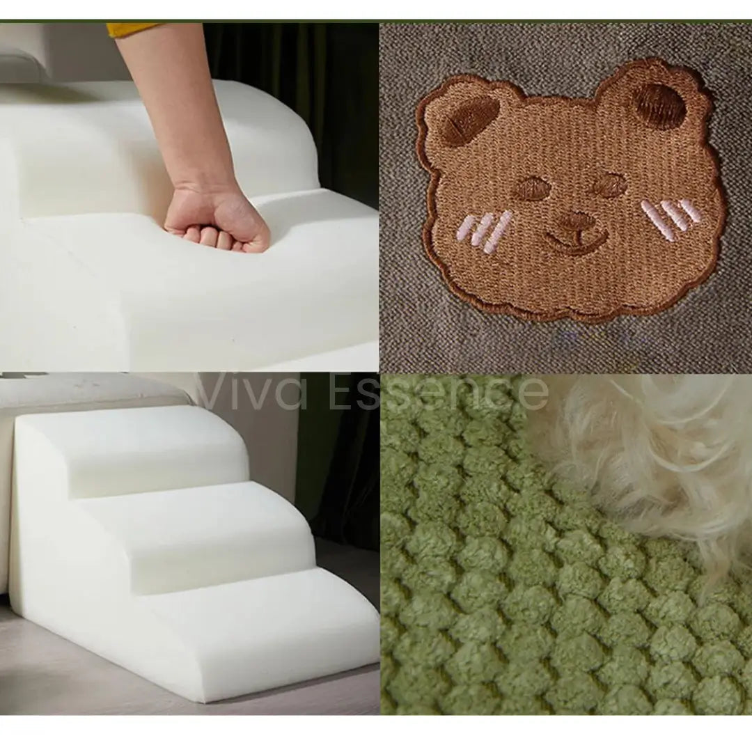 Non-Slip Dog & Cat Stairs, 2-3 Steps for Pets, Easy Climb - Viva Essence