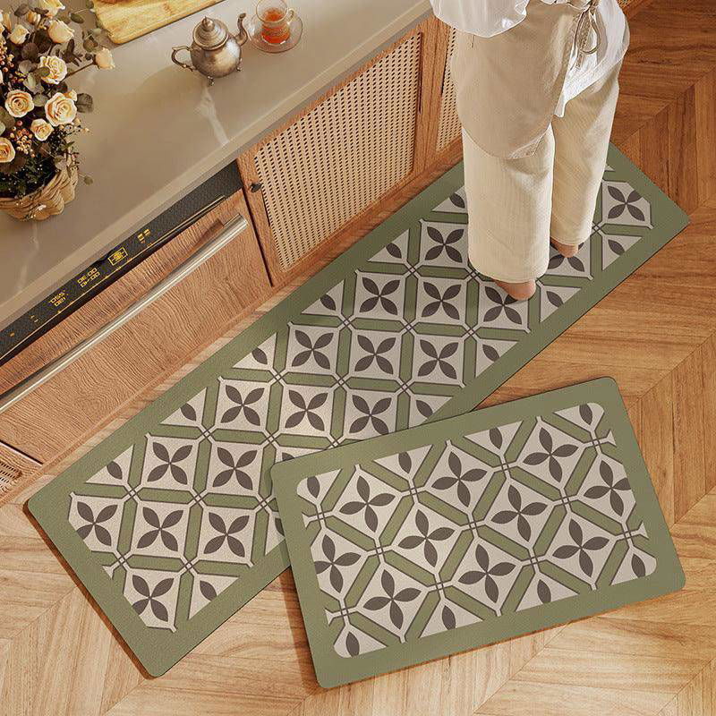 Non-slip Oil-proof Long Kitchen Mat – Durable Home Essential - Four Leaf Green Viva Essence