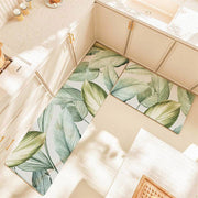 Botanical non-slip kitchen mat featuring an oil-proof surface for modern kitchen decor - vivaessencepet