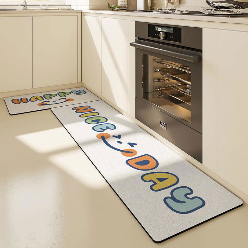 Non-slip Oil-proof Long Kitchen Mat – Durable Home Essential - Candy smiling face Viva Essence