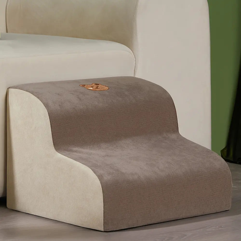 Orthopedic Dog Stairs for Joint Relief - 2 Steps Brown -Viva Essence Pet