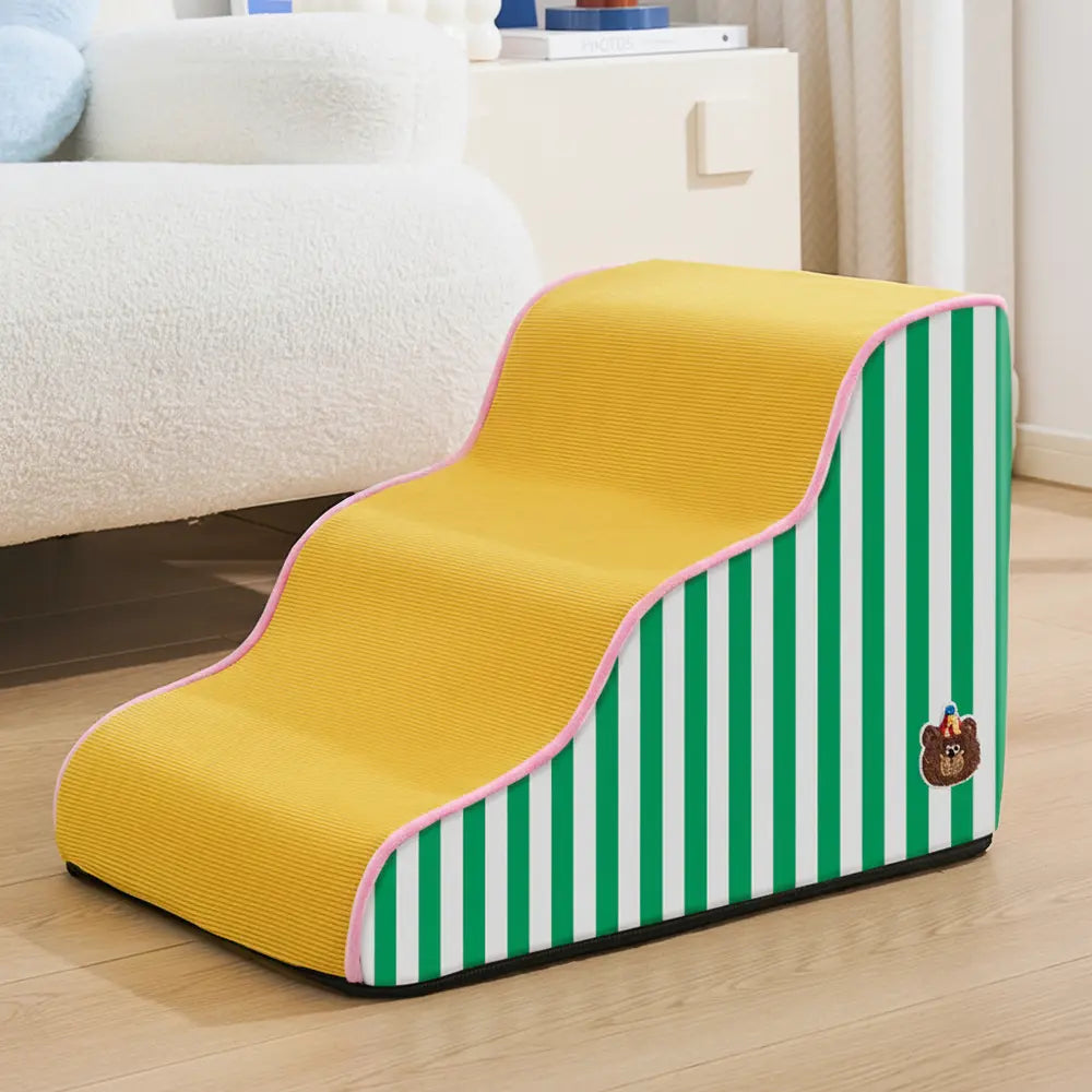 Orthopedic Dog Stairs for Joint Relief - 3 Steps Banana Yellow -Viva Essence Pet