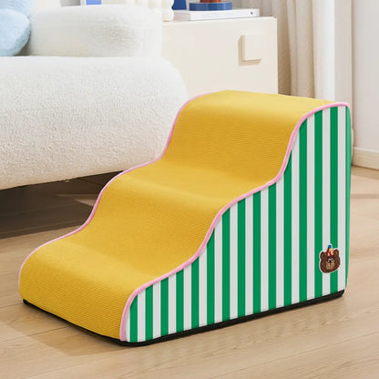 Orthopedic Dog Stairs for Joint Relief - 3 Steps Banana Yellow -Viva Essence Pet