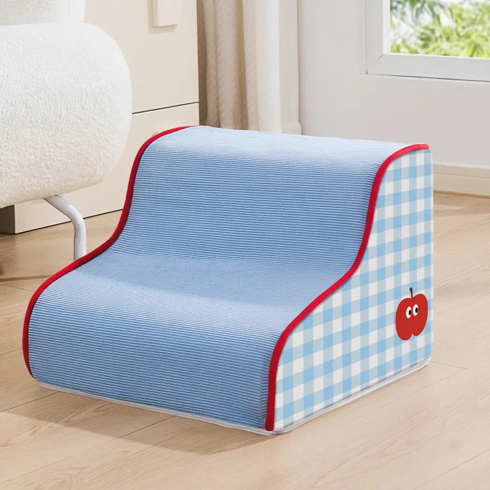 Orthopedic dog stairs with a secure non-slip base ensuring stable furniture access - vivaessencepet
