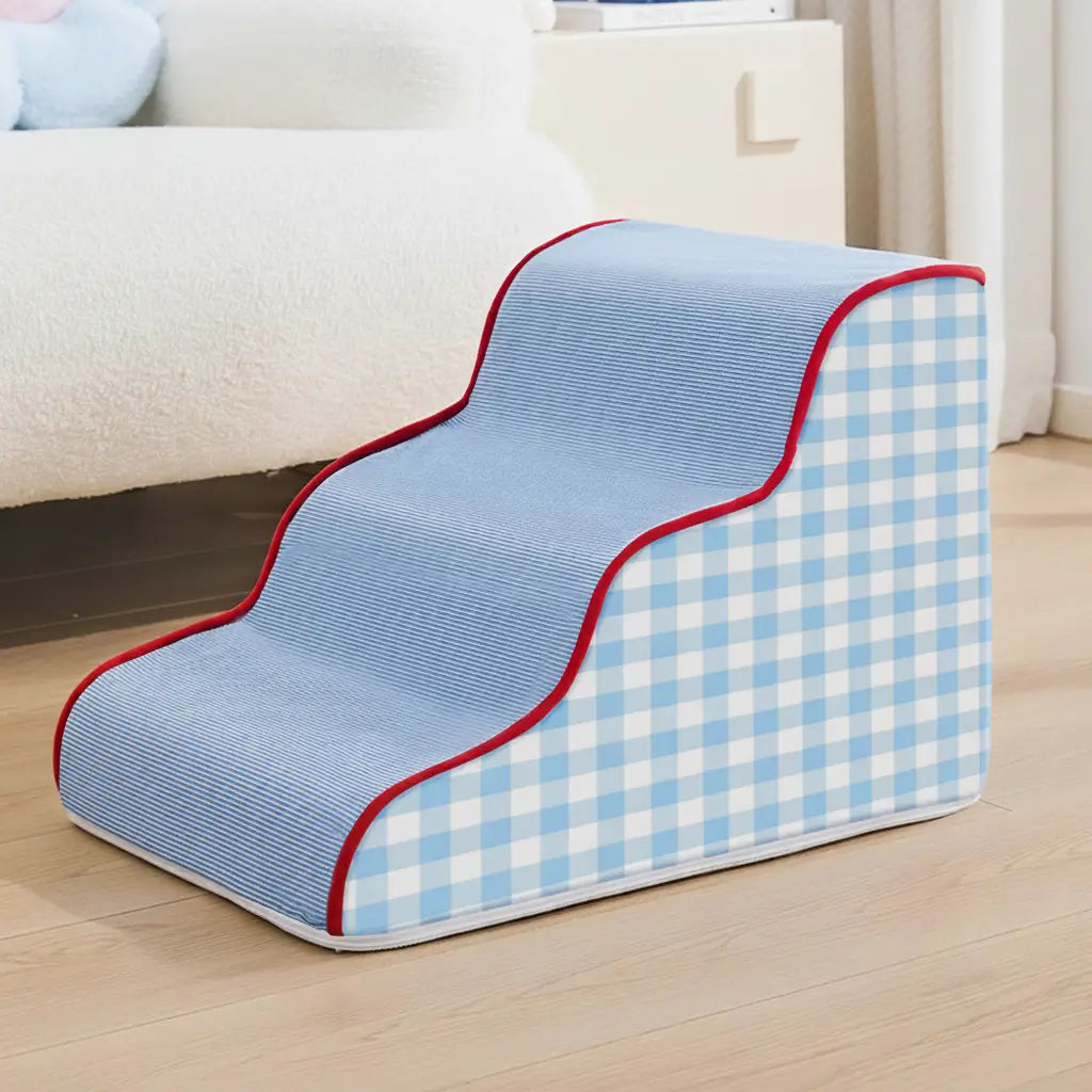 Orthopedic Dog Stairs for Joint Relief - 3 Steps Sky Blue -Viva Essence Pet