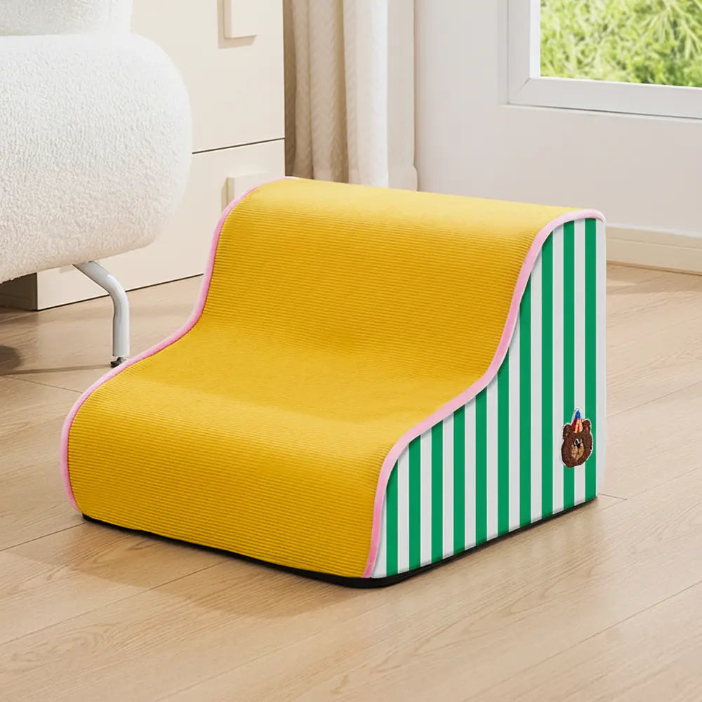 Orthopedic Dog Stairs for Joint Relief - 2 Steps Banana Yellow -Viva Essence Pet