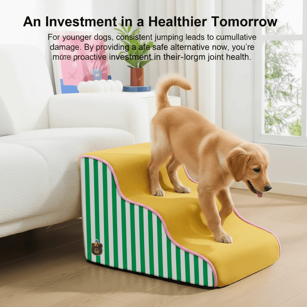 Washable cover on joint-conscious dog steps for daily indoor use - vivaessencepet