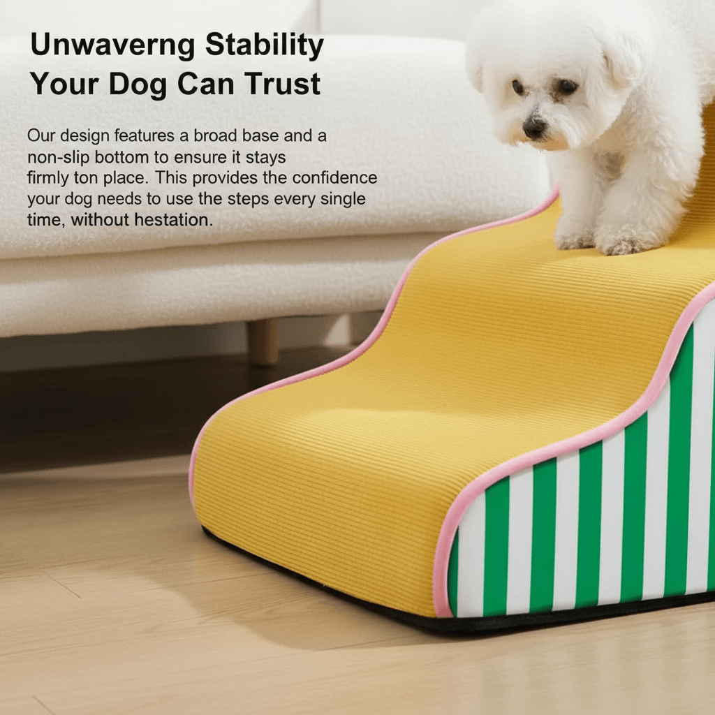 Two-step and three-step pet stairs for lower beds and sofas - vivaessencepet