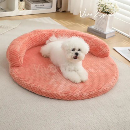 PlushNest Deluxe Orthopedic Pet Bed - Pink Viva Essence