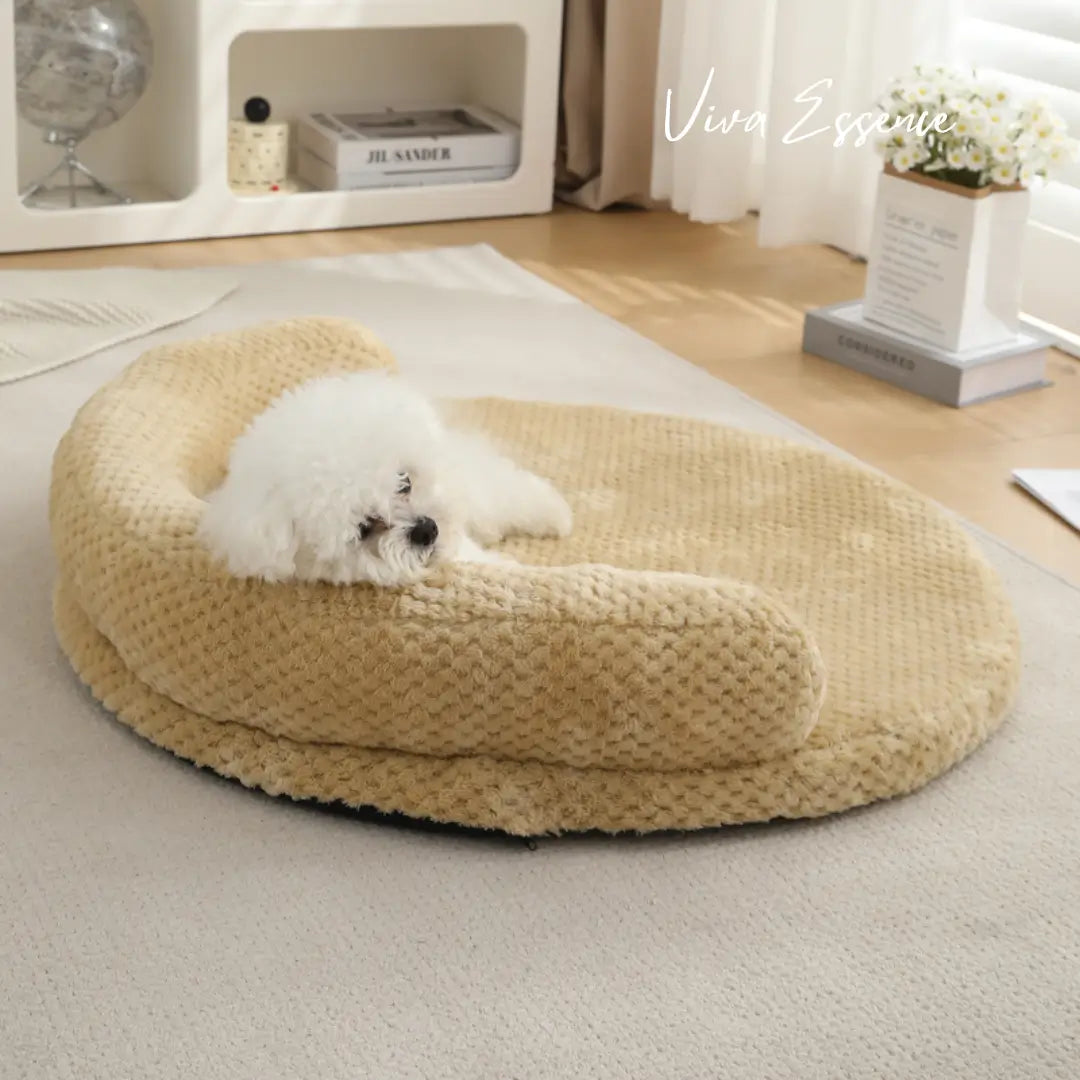 PlushNest Deluxe Orthopedic Pet Bed - Beige Viva Essence