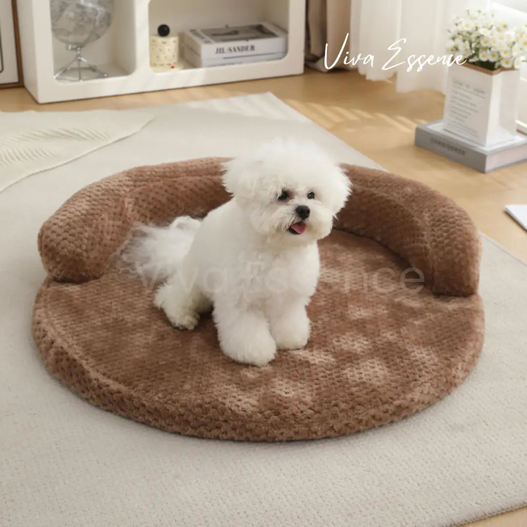 PlushNest Deluxe Orthopedic Pet Bed - Khaki Viva Essence