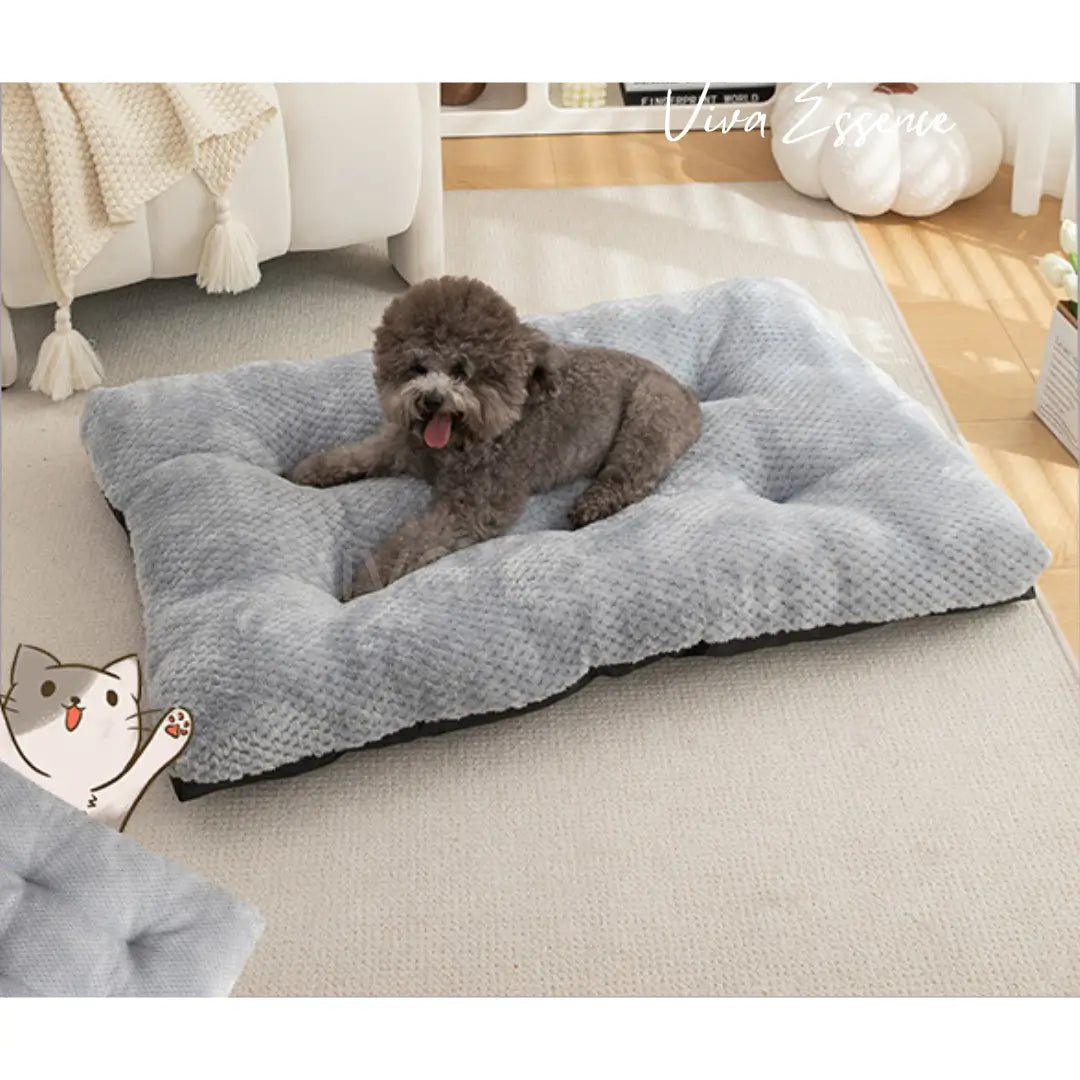 Stylish plush pet bed with a neutral home-friendly color palette - vivaessencepet