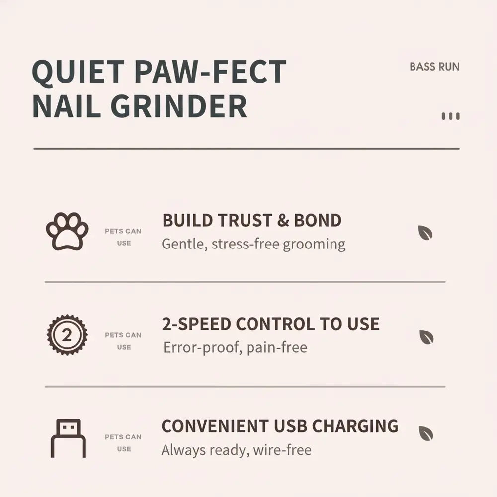 Quiet Paw-Perfect Nail Grinder - -Viva Essence Pet