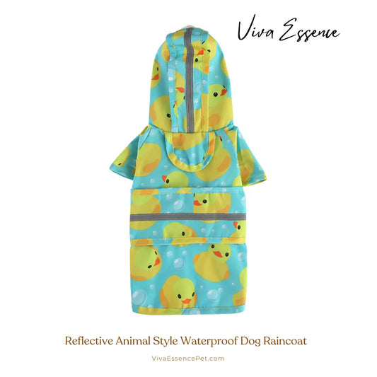 Reflective Animal Style Waterproof Dog Raincoat - Bath Duck Viva Essence