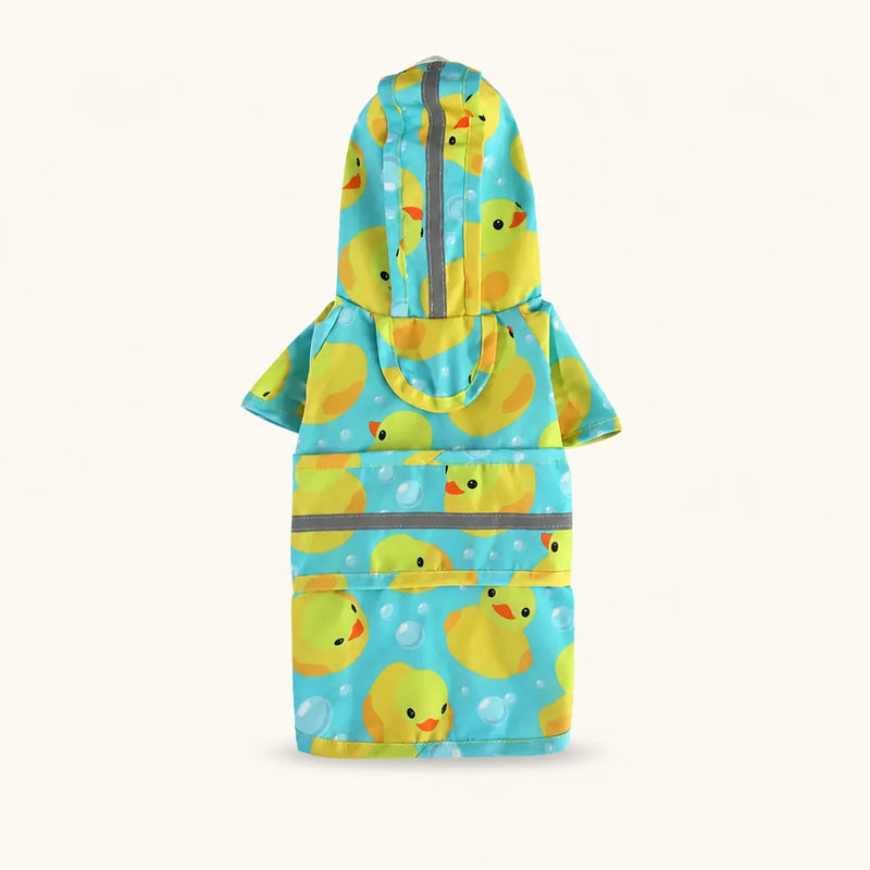 Yellow duck dog costume coat providing complete waterproof protection for small to medium pups - vivaessencepet