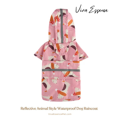 Reflective Animal Style Waterproof Dog Raincoat - Red Hat Dog Viva Essence