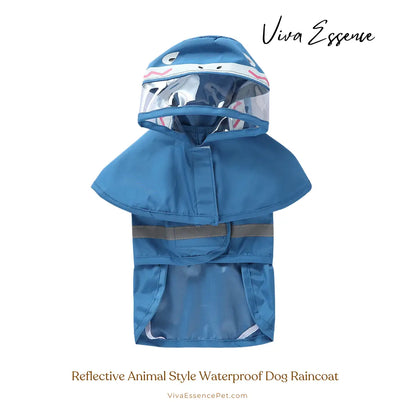 Reflective Animal Style Waterproof Dog Raincoat - Shark Viva Essence