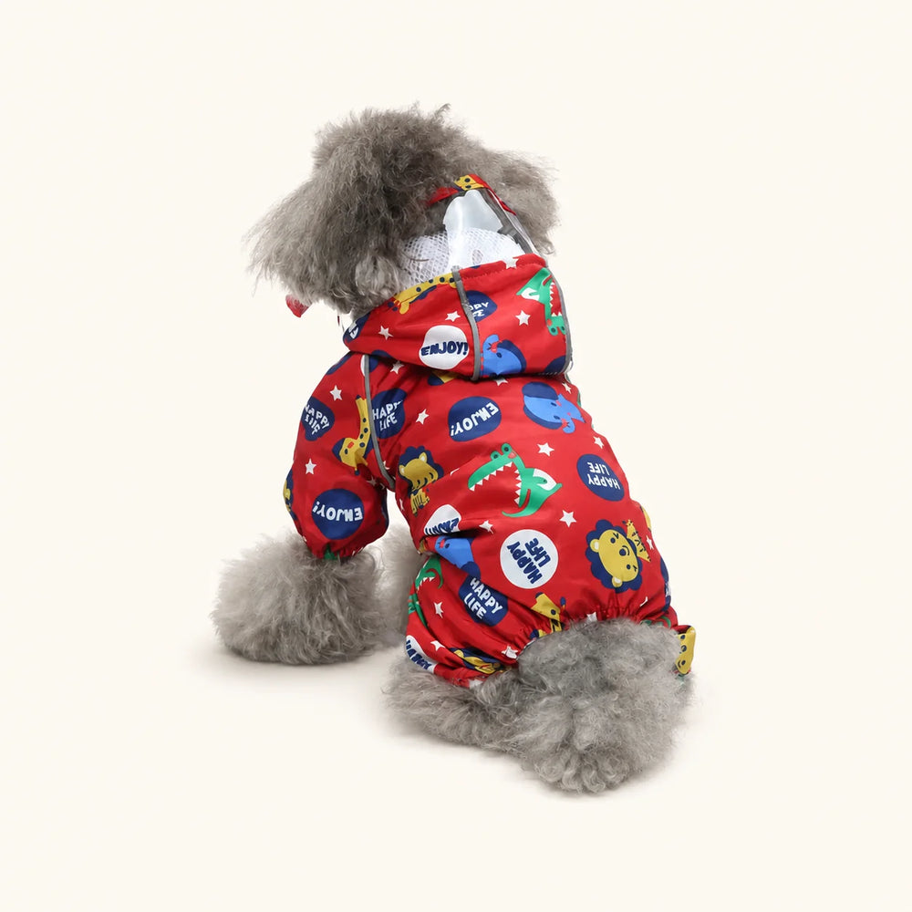 4. Abrigo impermeable para perro Watermelon Splash con forro de malla transpirable para jugar con mal tiempo - vivaessencepet
