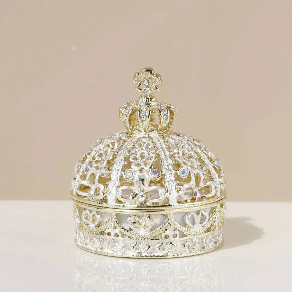 Royal Treasure Crown Ring Box - Gold Flower Crown Boxes Viva Essence