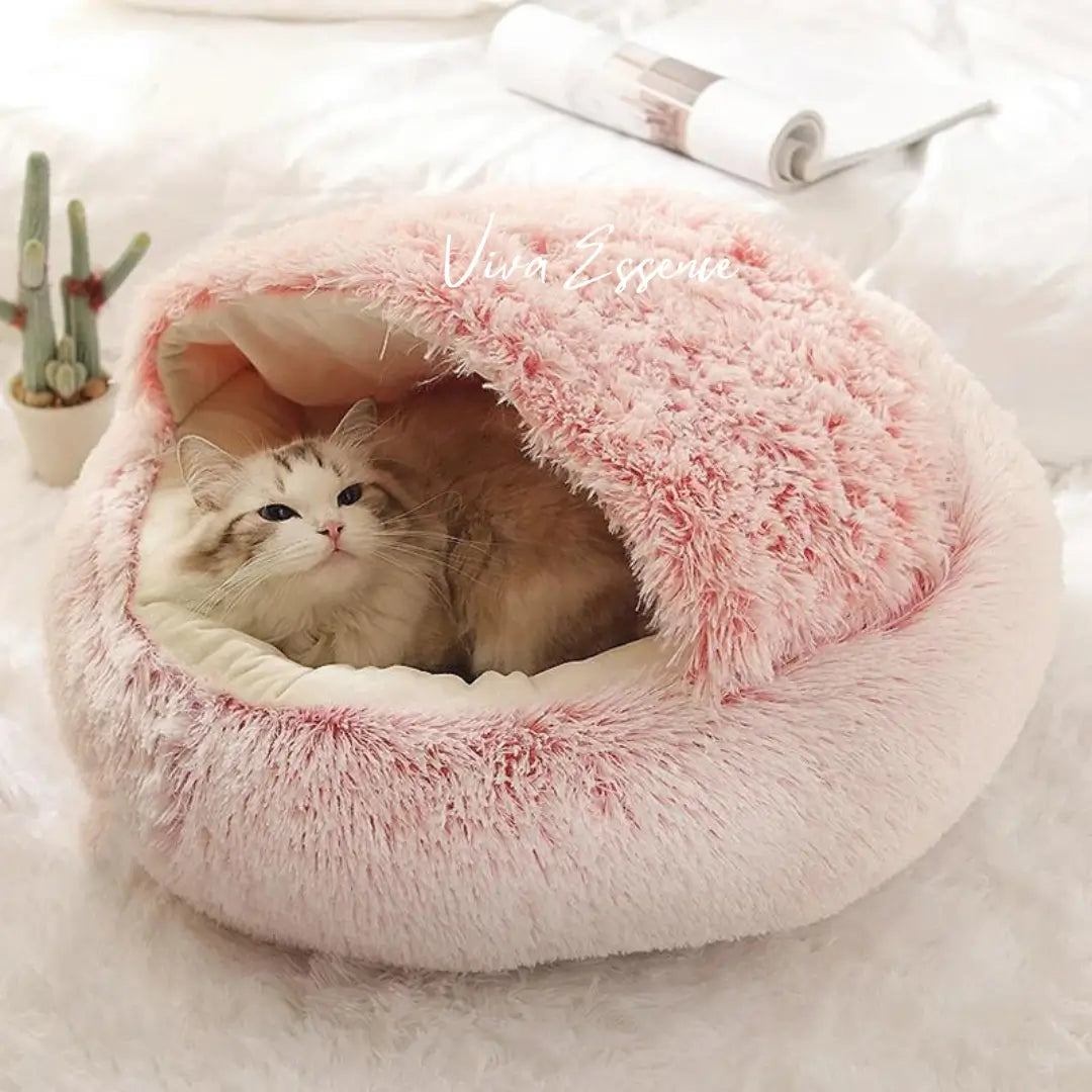 Snuggle Haven Deluxe Bed for Cats and Dogs Warm And Cozy Viva Essence