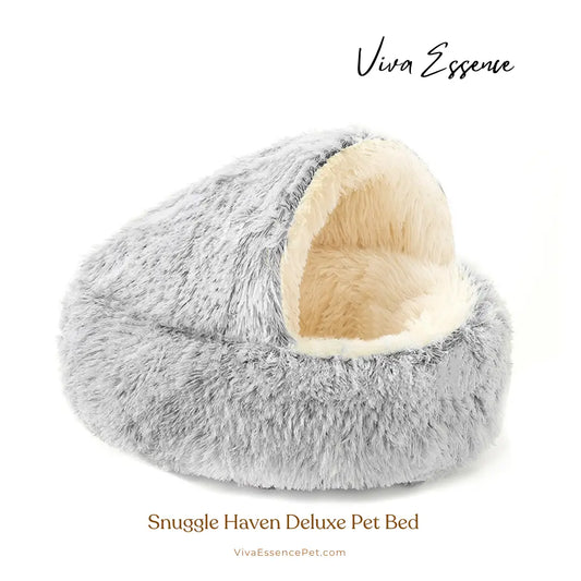 Snuggle Haven Deluxe Pet Bed - Gray Viva Essence