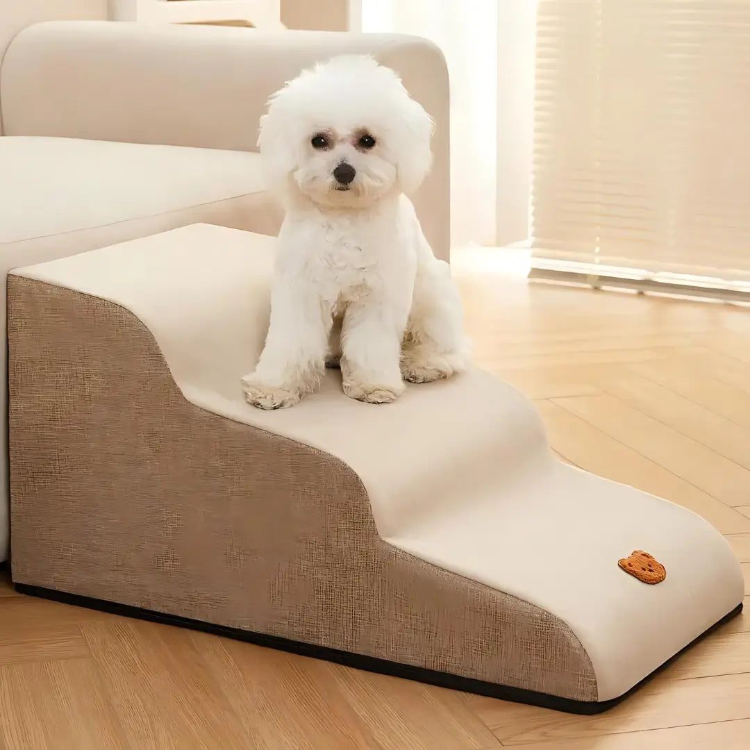 Soft Chenille Dog Stairs with Non-Slip Ramp for Small Pets - Viva Essence