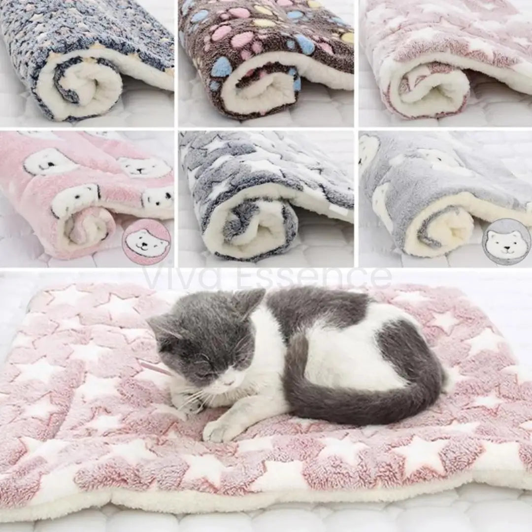 Soft flannel pet mat used as a crate comfort layer for dogs and cats - vivaessencepet
