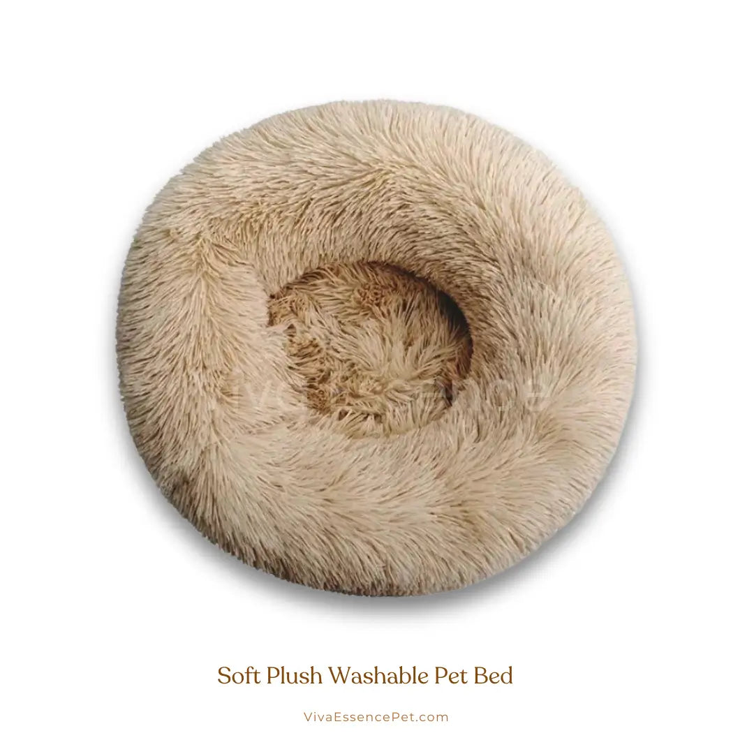 Soft Plush Washable Pet Bed - Stylish Pet Bedding - White Viva Essence