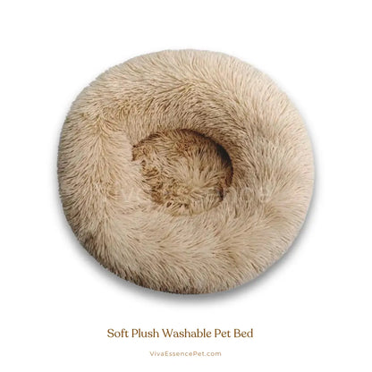 Soft Plush Washable Pet Bed - Stylish Pet Bedding - White Viva Essence