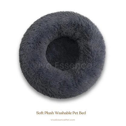 Soft Plush Washable Pet Bed - Stylish Pet Bedding - Dark Grey Viva Essence