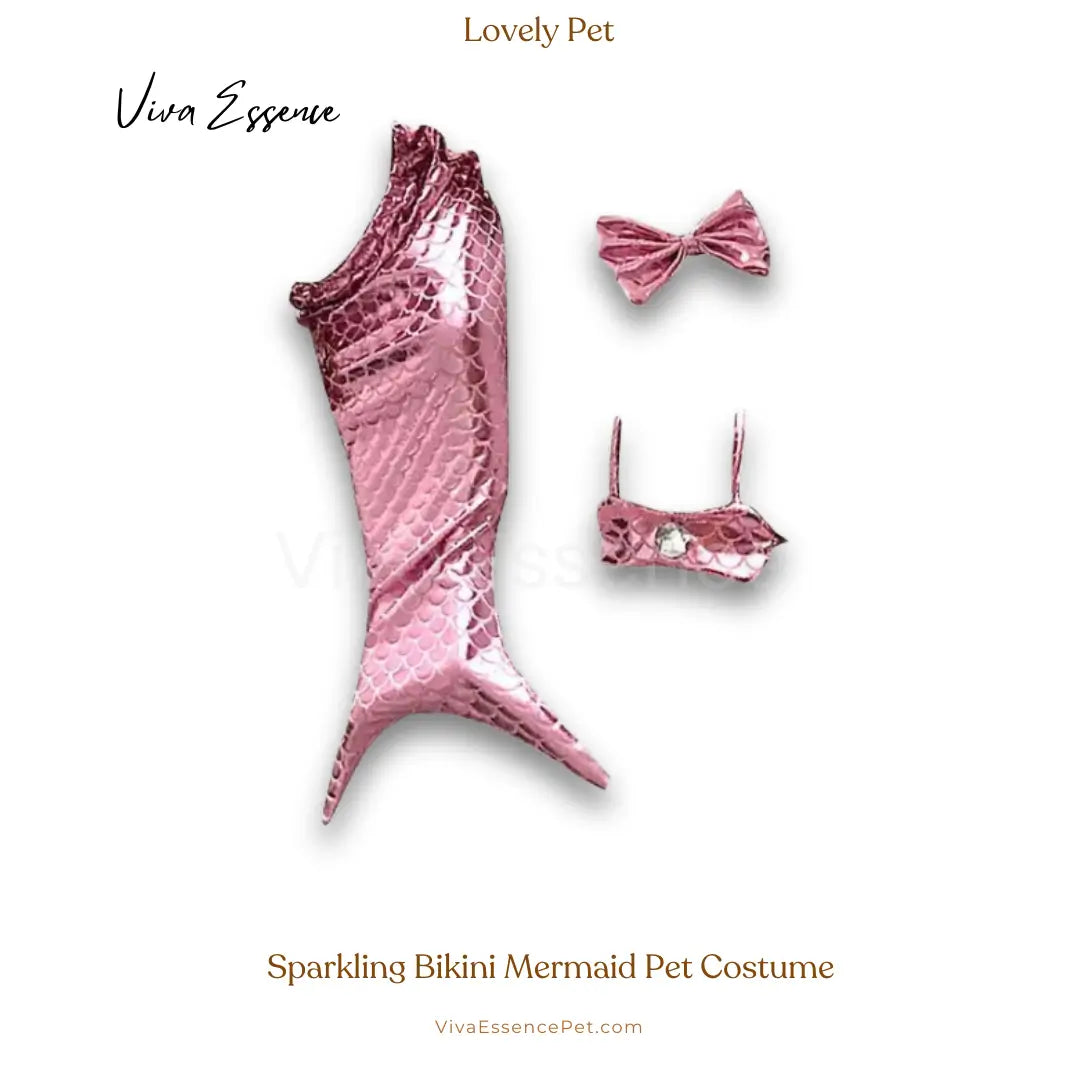 Sparkling Bikini Mermaid Pet Costume - Pink Viva Essence