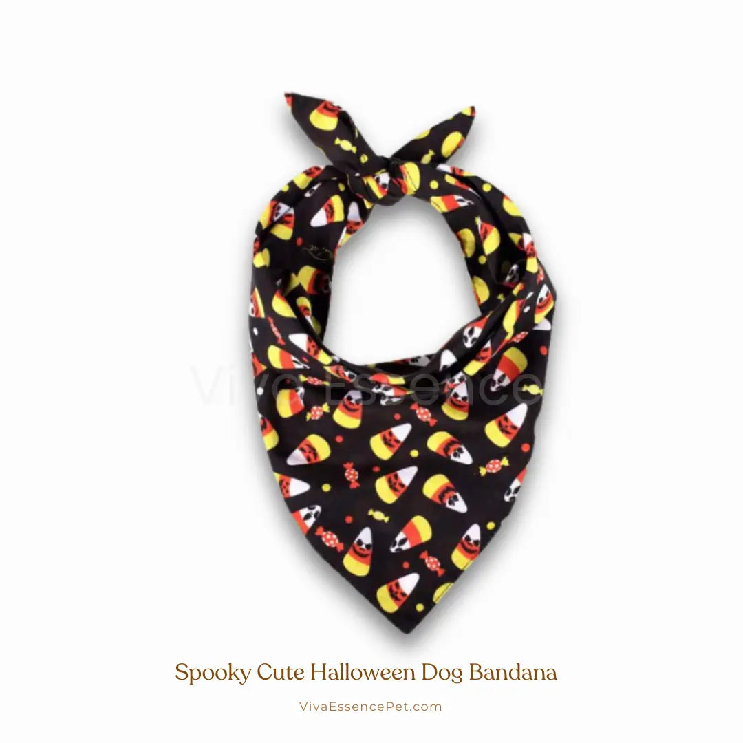 Spooky Cute Halloween Dog Bandana - Soft & Washable - Black and White Viva Essence