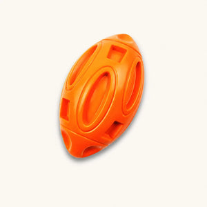 Orange Indestructi-Chew heavy-duty dog toy made from non-toxic thermo-elastomer rubber - vivaessencepet
