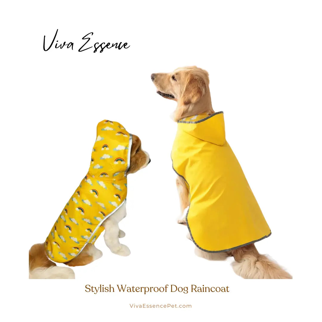 Stylish Waterproof Dog Raincoat with Reflective Trim - Viva Essence