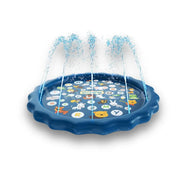 AquaPaw Splash & Play Sprinkler Mat in action, a durable pet sprinkler for backyard fun - vivaessencepet